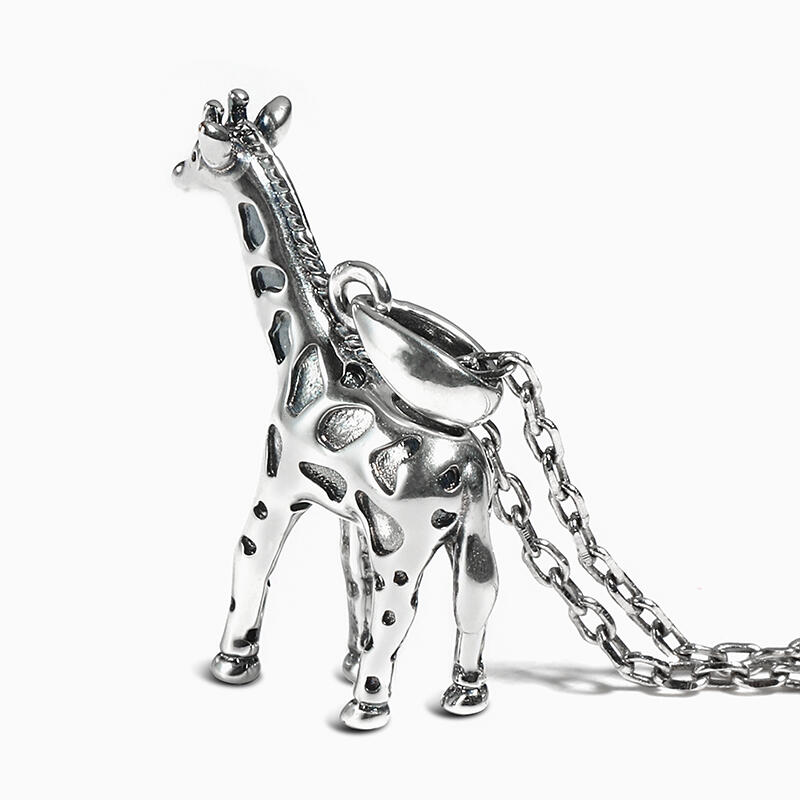 Jeulia Gargantilla en forma de jirafa africana de plata de ley