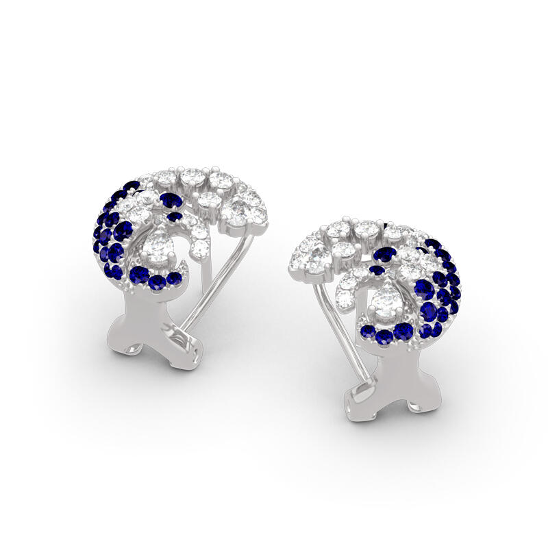 Jeulia Ocean Wave Sterling Silver Stud Earrings