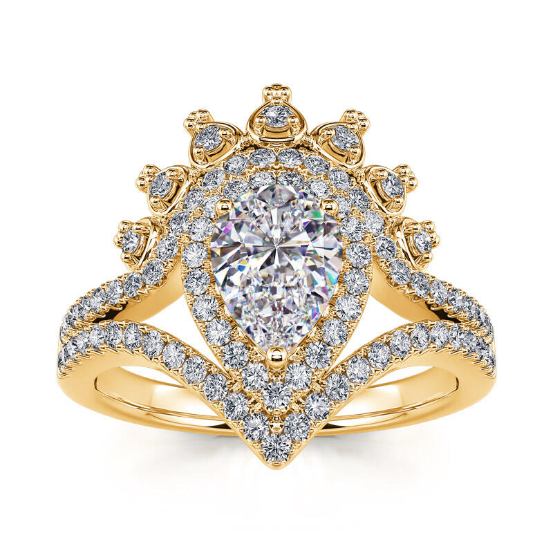 جوليا خاتم "الأناقة الملكية" من الفضة الإسترليني على شكل حرف V