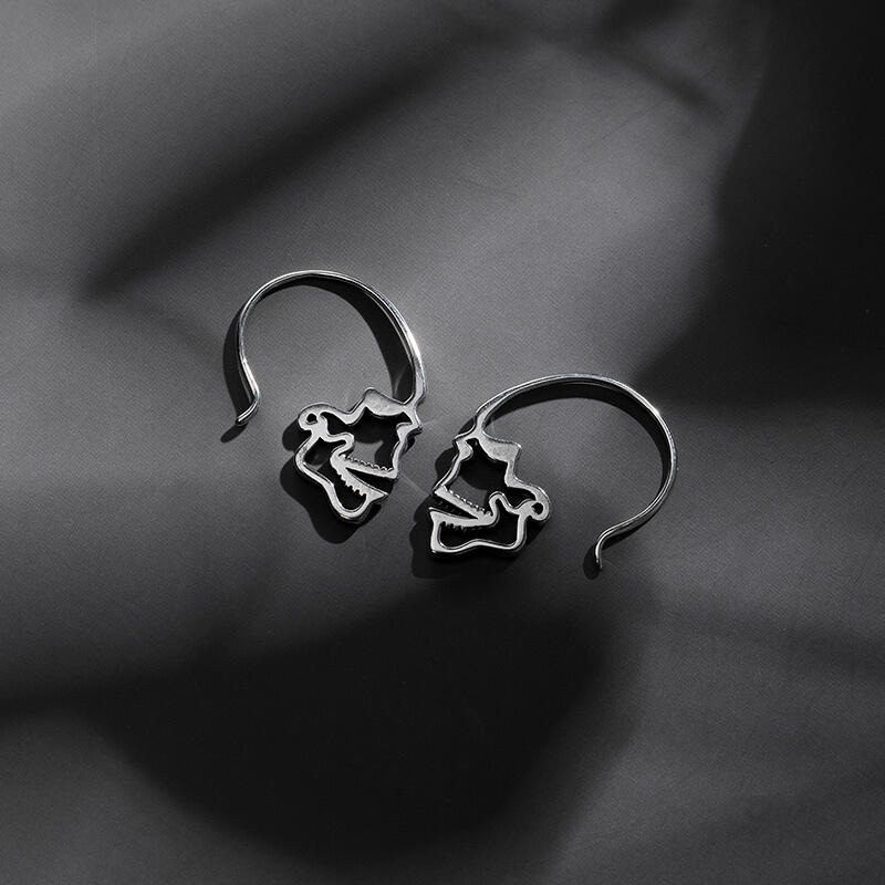 Jeulia "Steampunk" Skull Sterling Silver Earrings