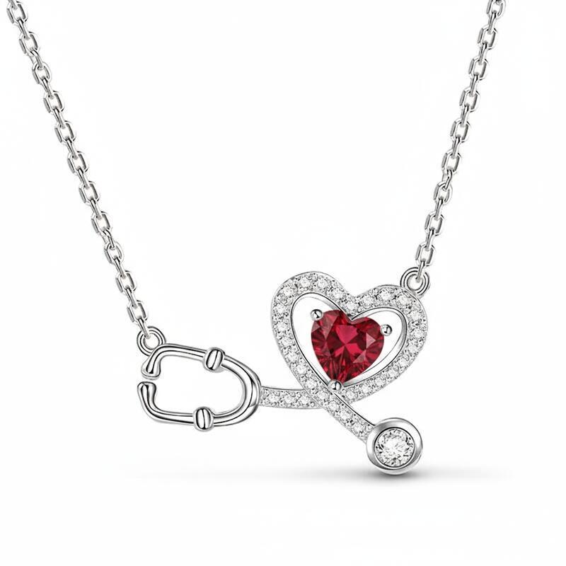 Jeulia Heart-Shaped Personalized Sterling Silver Necklace