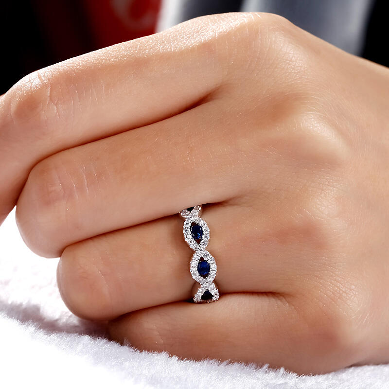 Jeulia Twist Sterling Silver Women's Band