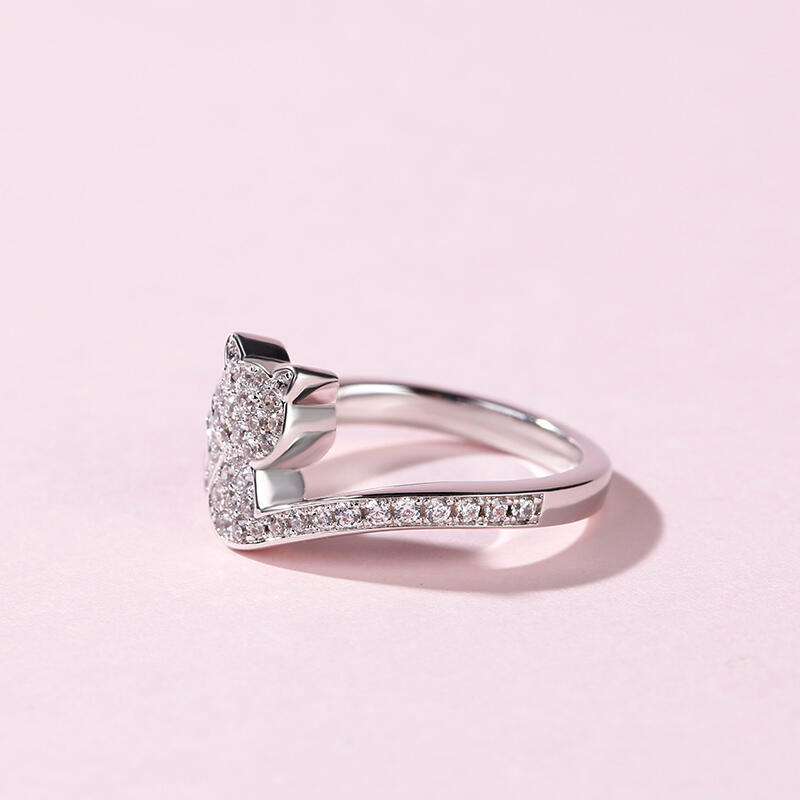 جوليا خاتم من الفضة الإسترليني قطة بسيطة