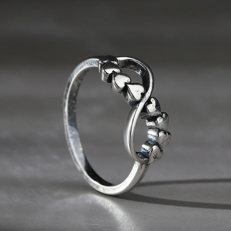 Jeulia "Hearts Infinity" Sterling Silver Ring