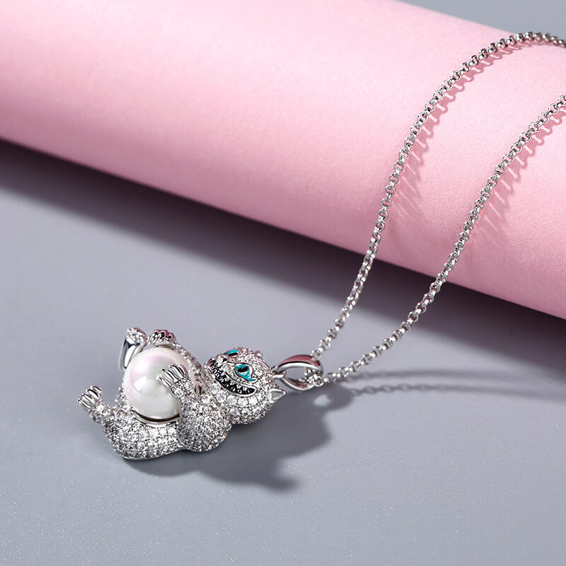 Jeulia  "Appear and Disappear at Will" Cat Sterling Silver Necklace