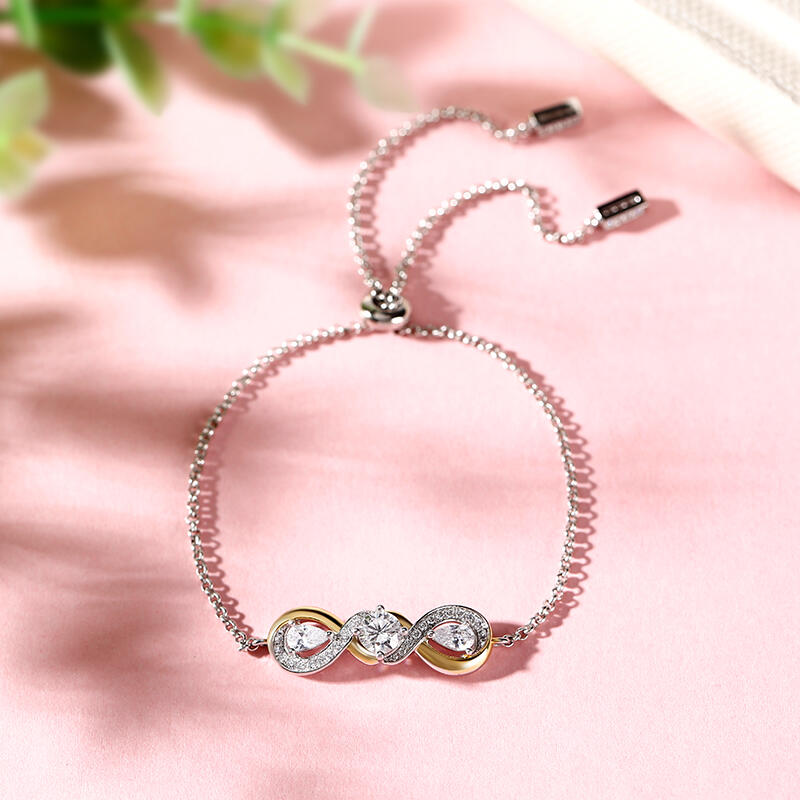 Jeulia Two Tone Twist Sterling Silver armband