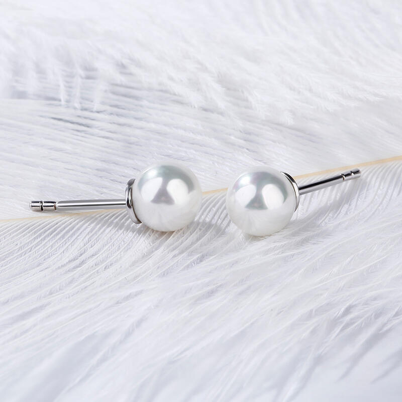 Jeulia Simple Cultured Pearl Sterling Silver Stud Earrings