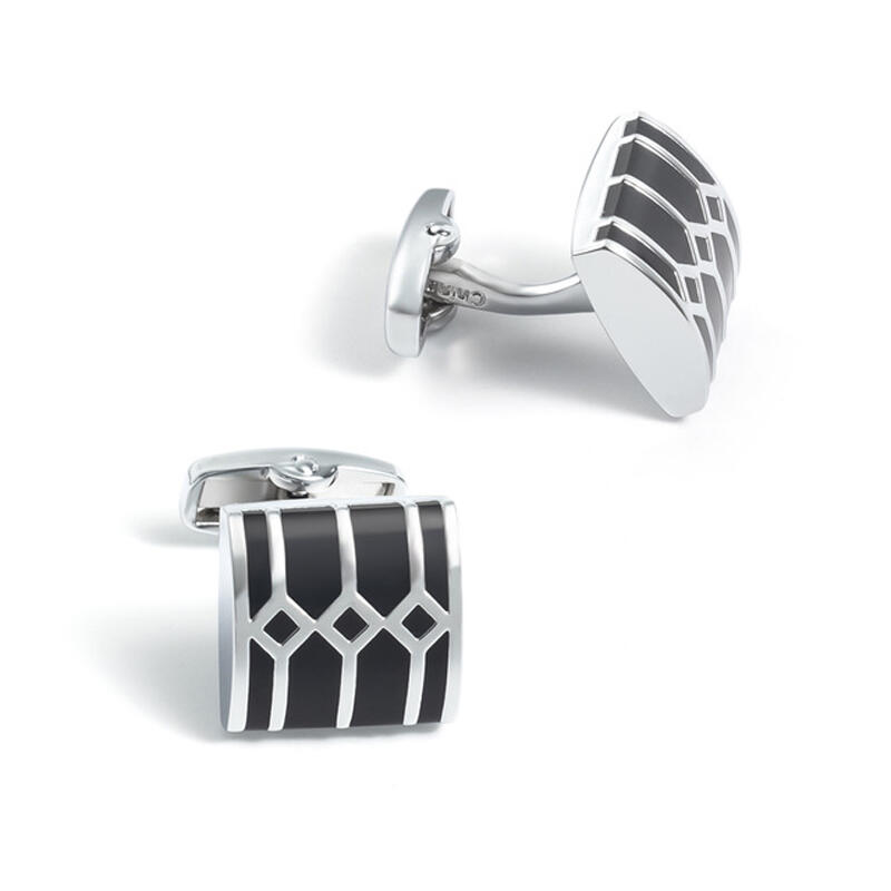 Jeulia Abotoaduras masculinas de cobre em formato geométrico