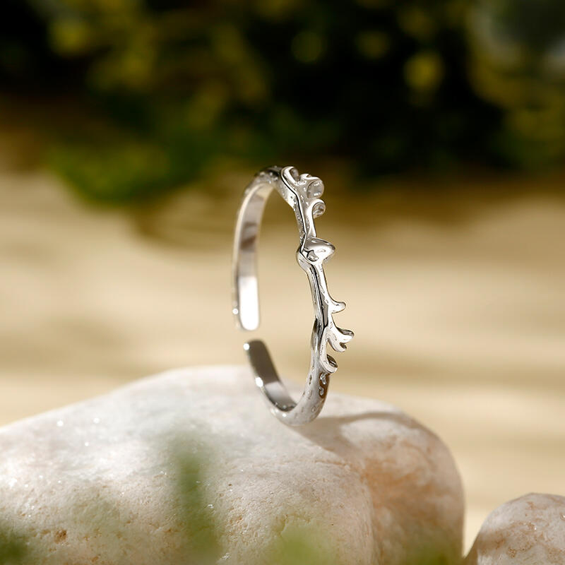 Jeulia "Elk Antlers" Adjustable Sterling Silver Women's Band