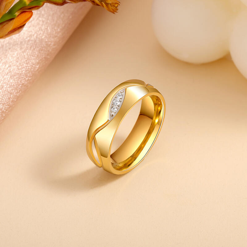 Jeulia Banda De Acero De Titanio Con Tono Dorado Para Mujer