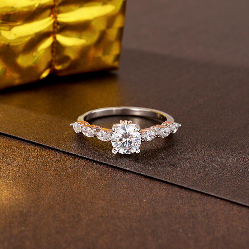 Jeulia Two Tone Design Butterfly Engagement Ring