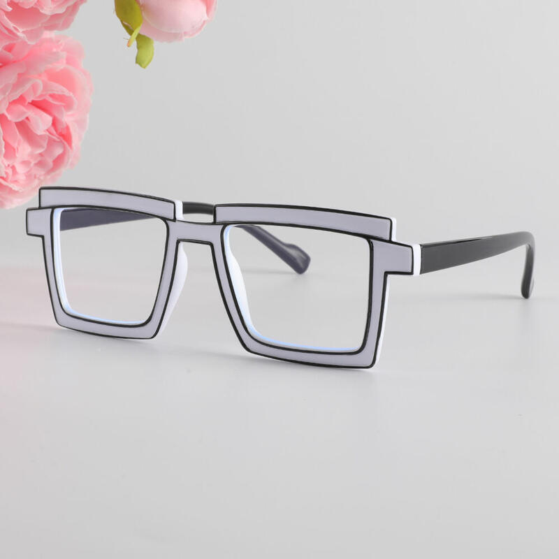 Flossie Square White Glasses
