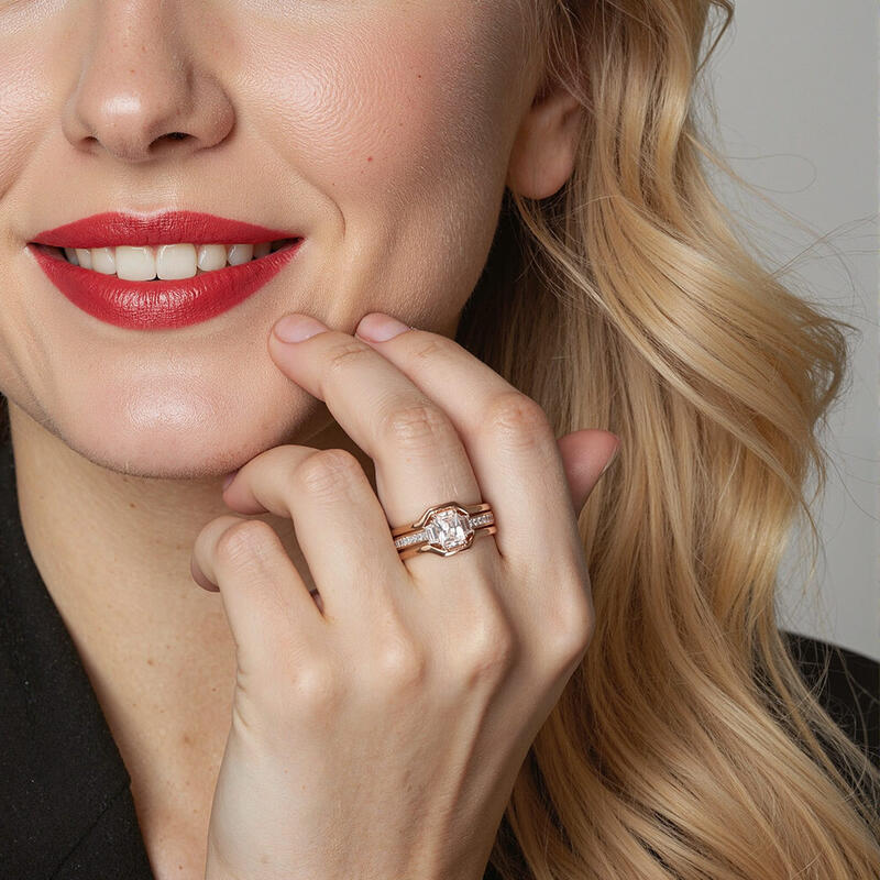 "Flammen der Liebe" Radiantschliff Brautset