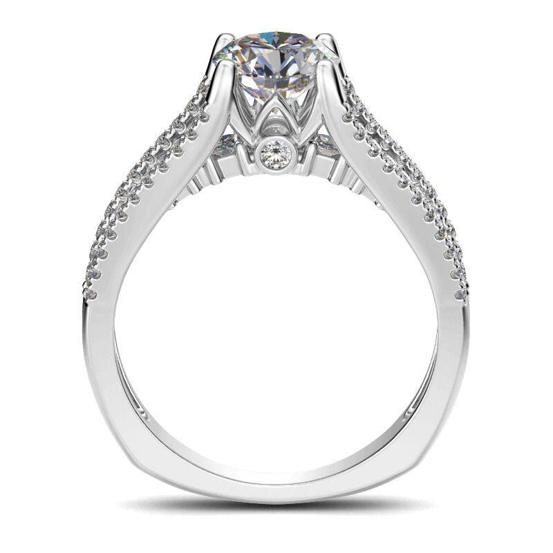 Jeulia Split Shank Rotondo Taglio Anello In Argento Sterling