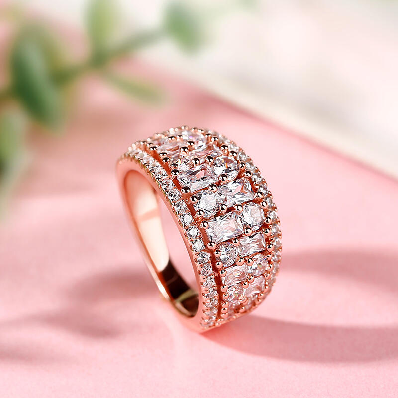 Jeulia Wide Shank Sterling Silver Women's Band