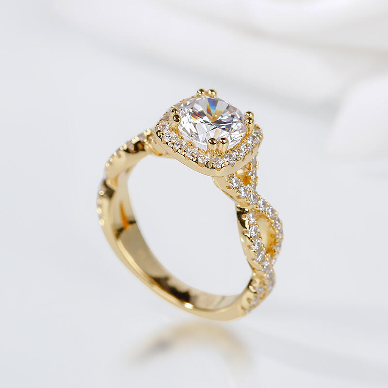 Twist Round Cut Sterling Silver Ring