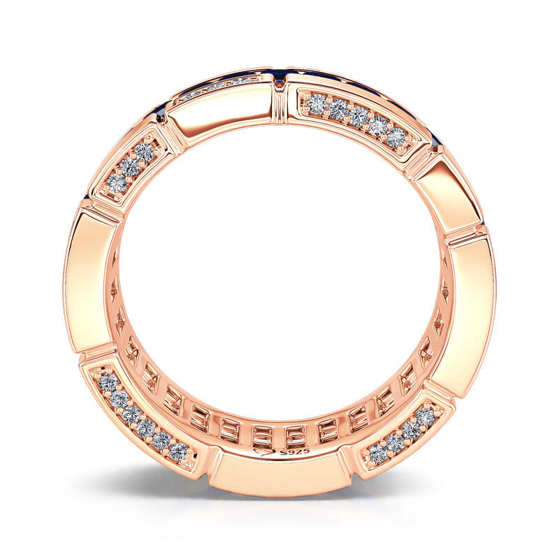 Jeulia Anillo corte princesa plata de ley mujeres con piedra azul