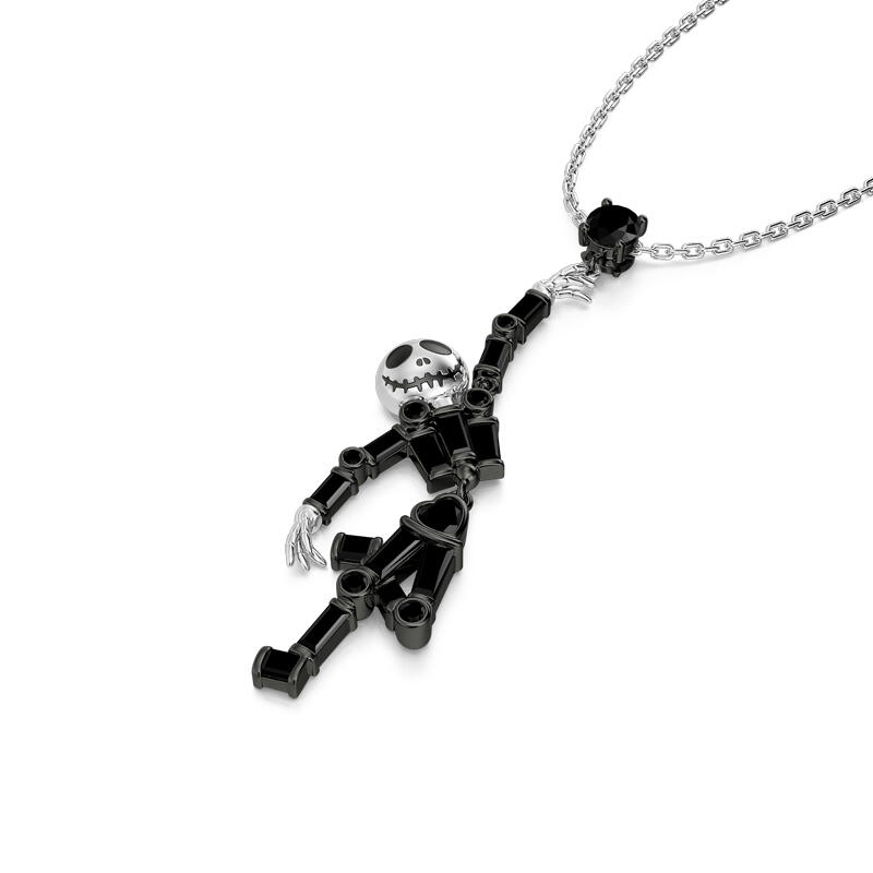 Jeulia Collar de plata de ley del esqueleto bailarín