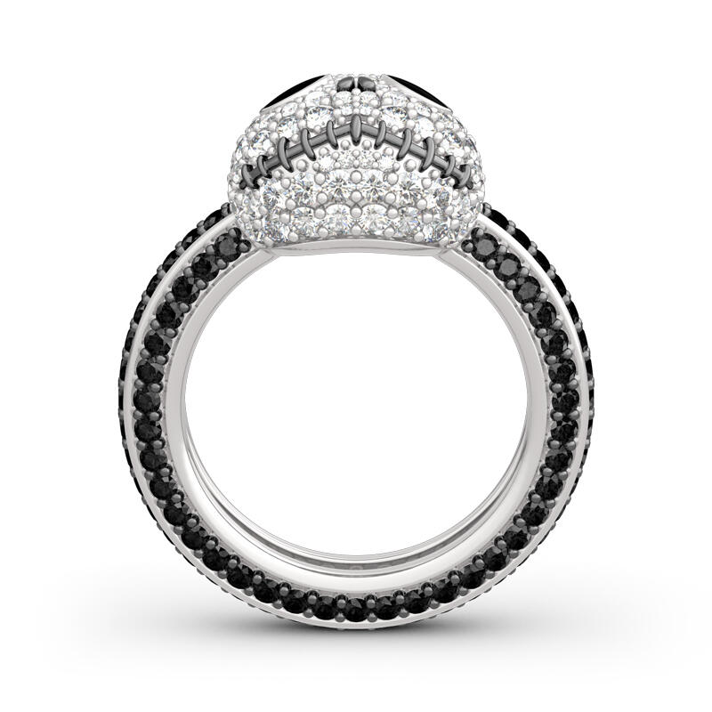 Jeulia "Halloween Fun" Skull Design Sterling Silver Ring