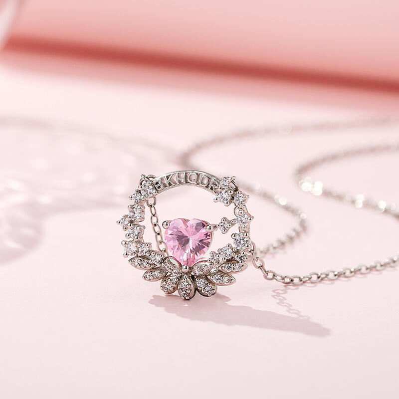 Jeulia "Love of Heart" Personalized Heart Cut Sterling Silver Necklace