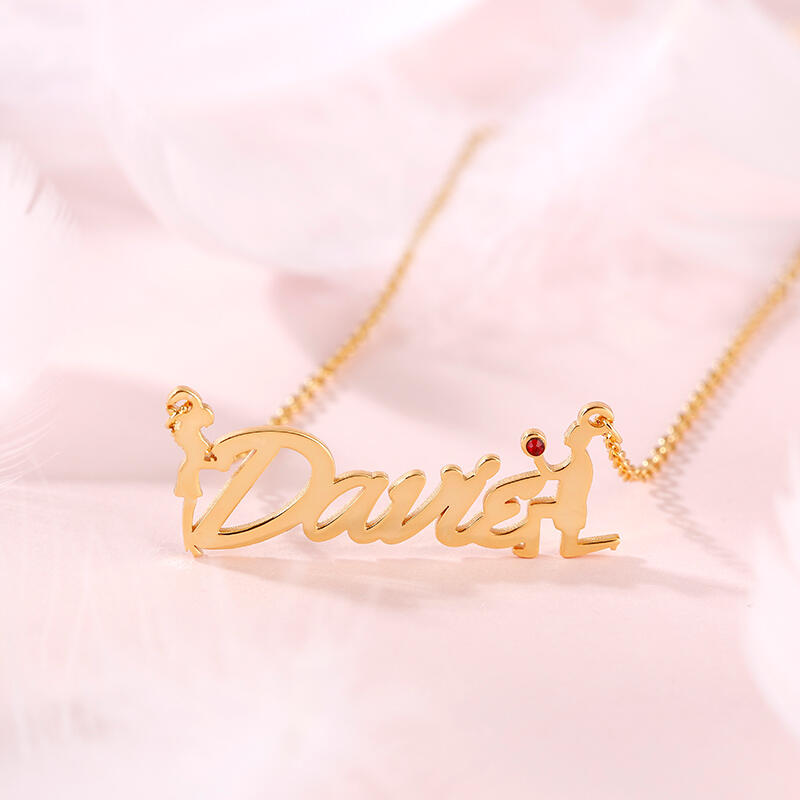 Jeulia "Will You Marry Me" Personalized Sterling Silver Name Necklace