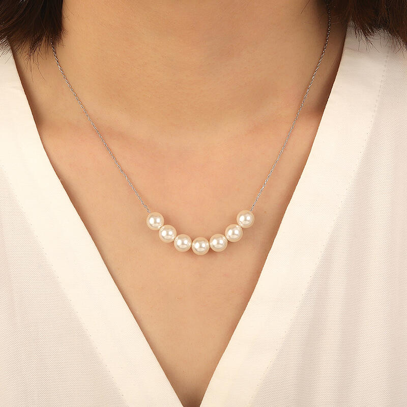 "Together in Time" 7.5-8.0mm Freshwater Pearl Necklace
