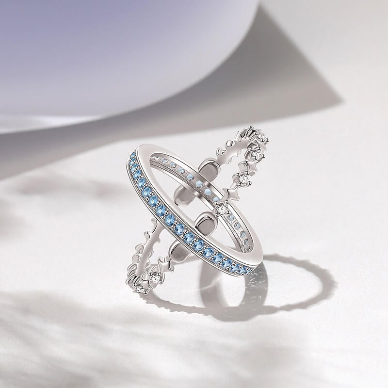 Star Promise Rings Jeulia River of Stars Turnable Tennis Promise Ring Sterling Silver ...