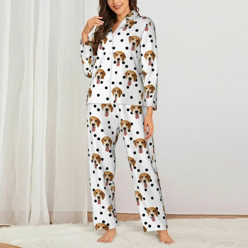 Pigiama personalizzato Modello a pois con foto personalizzata Design a colori opzionale Regalo perfetto per la persona cara
