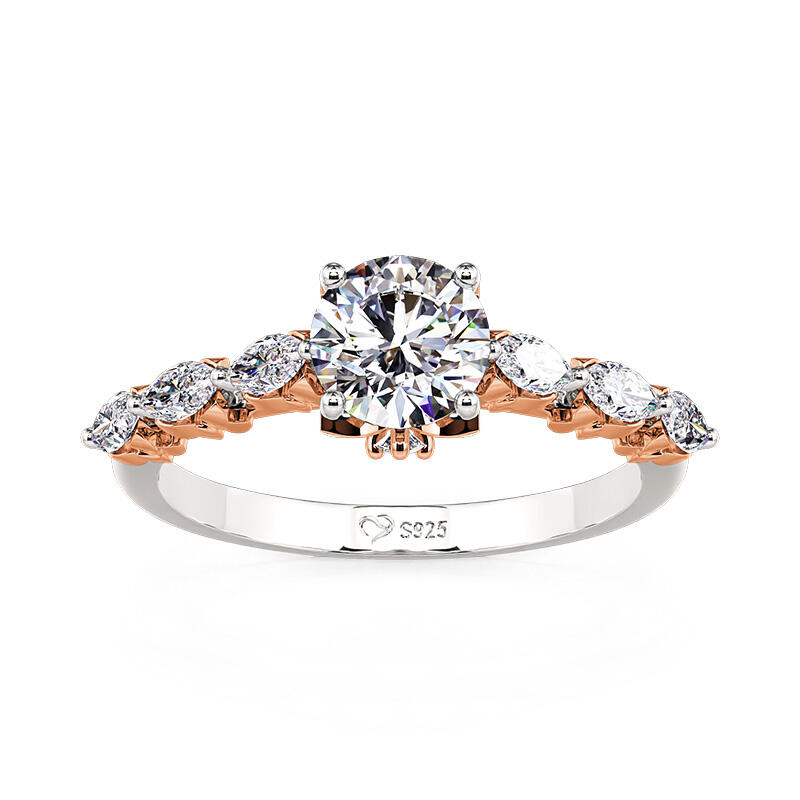 Jeulia Two Tone Design Butterfly Engagement Ring
