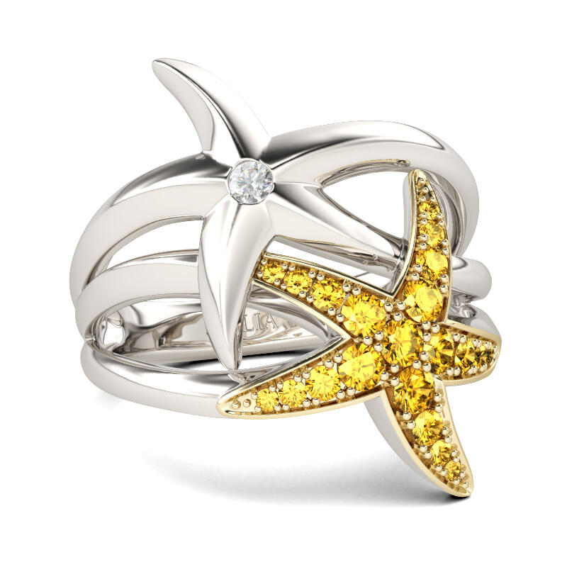 Jeulia Starfish Sterling Silver Ring