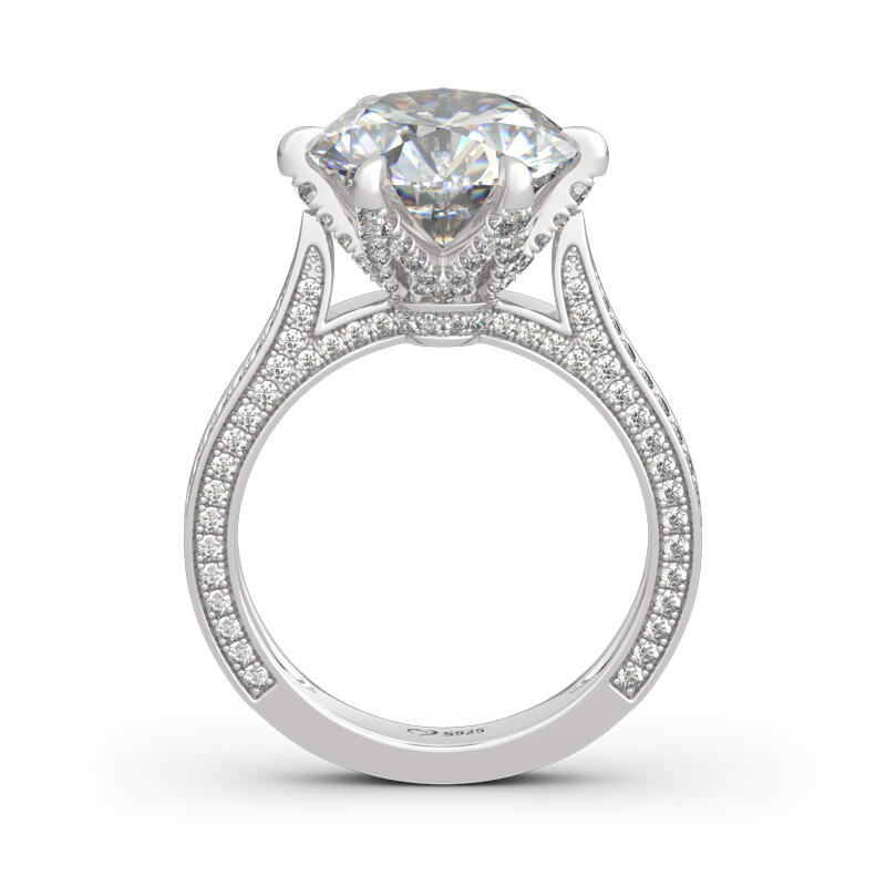 Jeulia Anillo Clásico De Plata Esterlina Con Corte Redondo