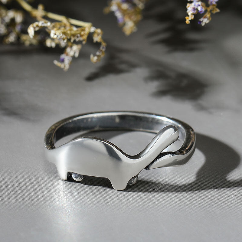 Jeulia "Cute Dinosaur" Sterling Silver Ring