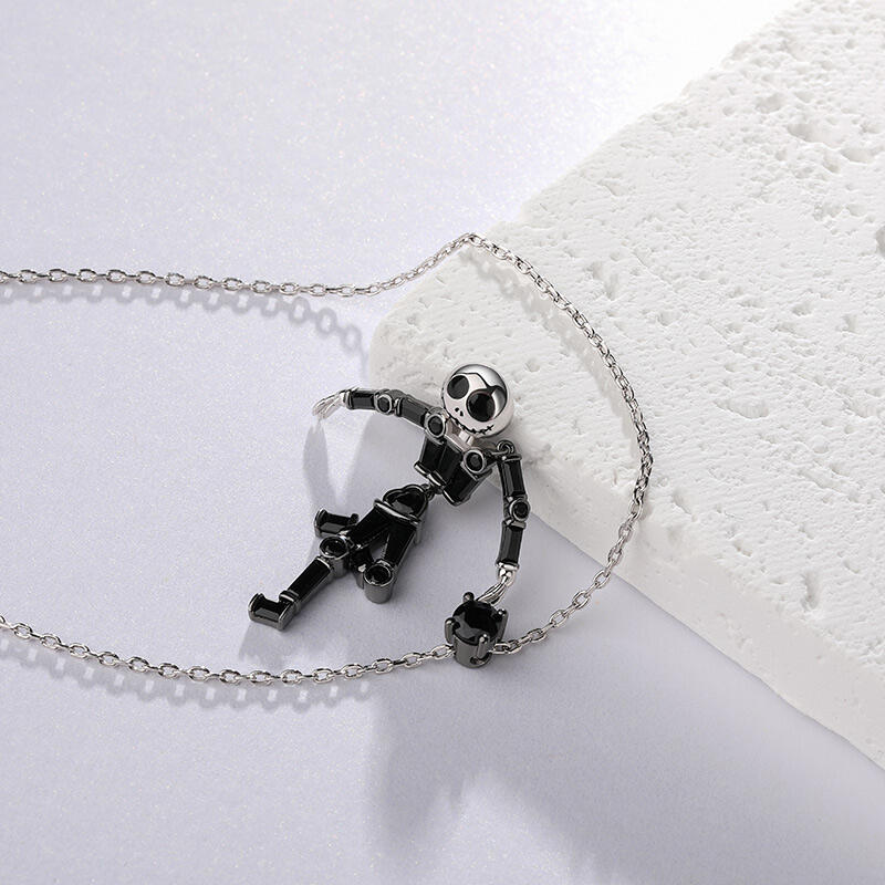 Jeulia Collar de plata de ley del esqueleto bailarín