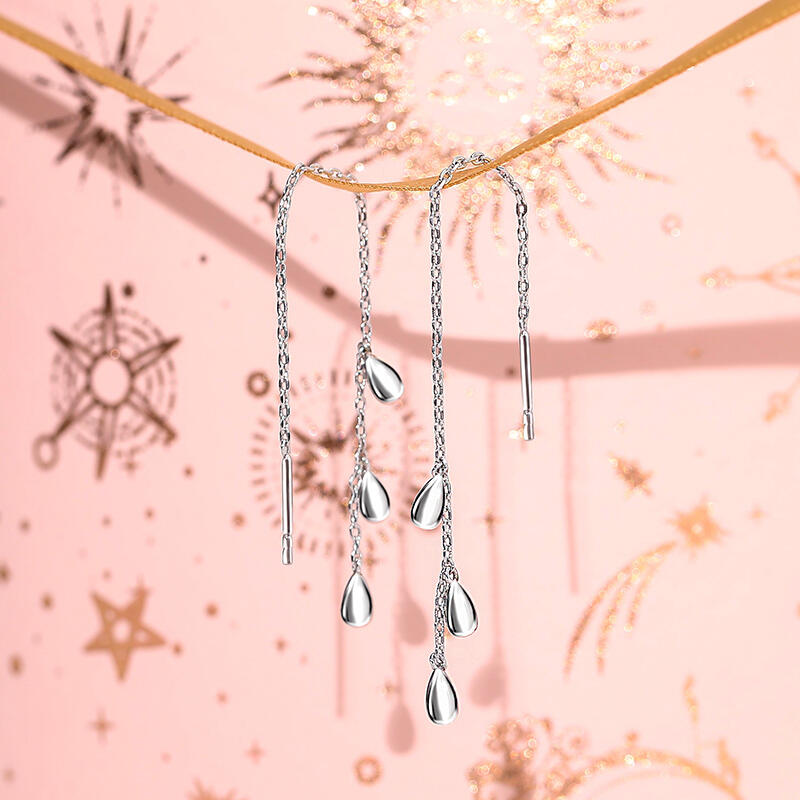 Jeulia Teardrop Pendant Sterling Silver Threader Earrings