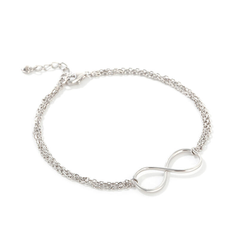 Jeulia シンプル インフィニティ シルバー アンクレット