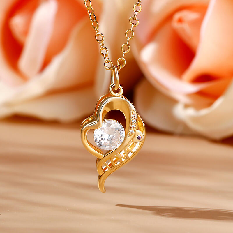 Jeulia "Love Is All Around" Personalized Sterling Silver Necklace