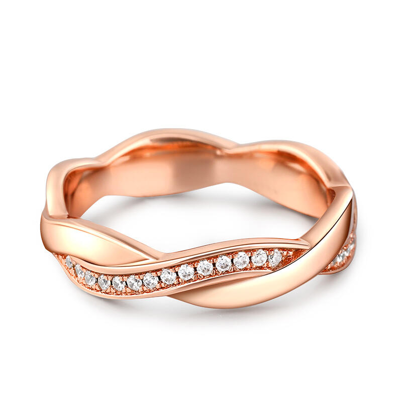 Jeulia Anillo para mujer con diseño entrelazado plata de ley