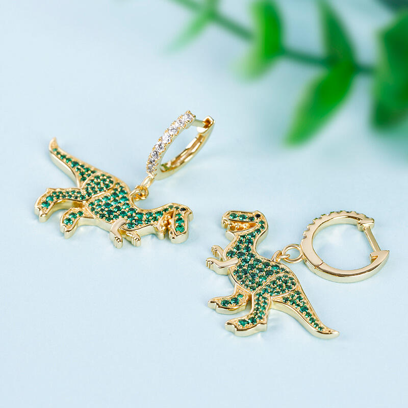 Jeulia Prehistoric Glamour Dinosaur Sterling Silver Earrings