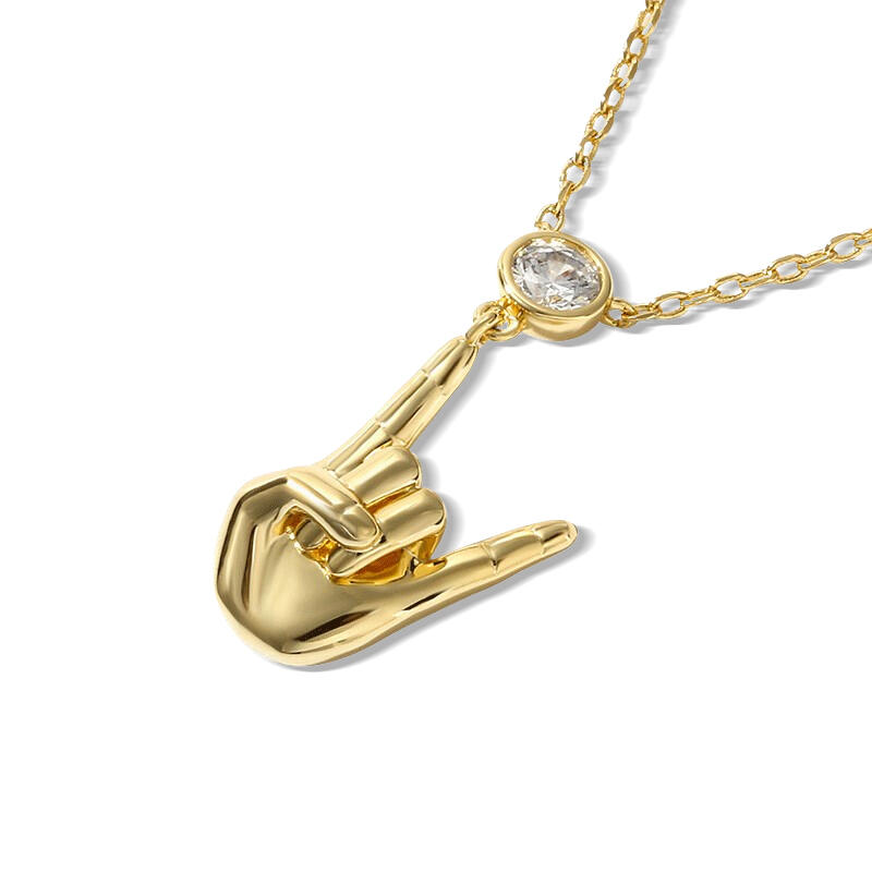 Jeulia Collana con Gesto Rock e Roll in Argento Sterling