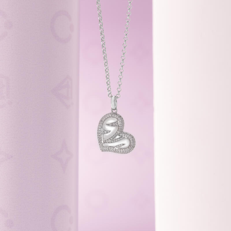 Jeulia "Endless Romance" Heart Sterling Silver Necklace