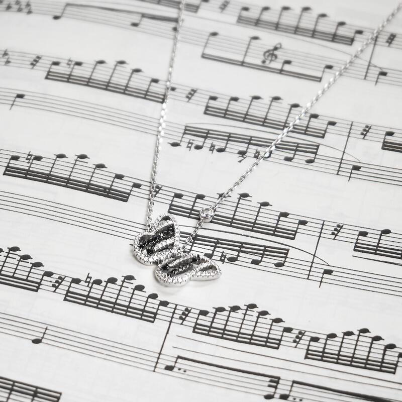 Jeulia "Be Free" Butterfly Sterling Silver Necklace