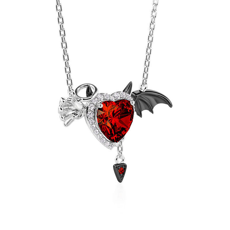 Jeulia “Angels and Demons” Wing Heart Necklace