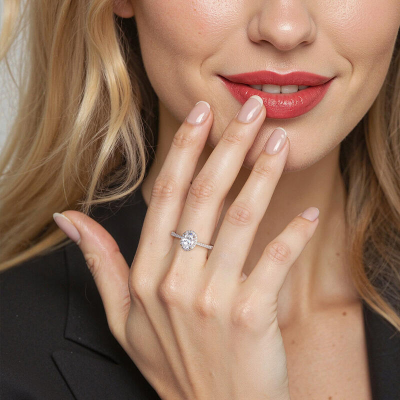 "All for You" 1ct Oval Cut Halo Engagement Ring