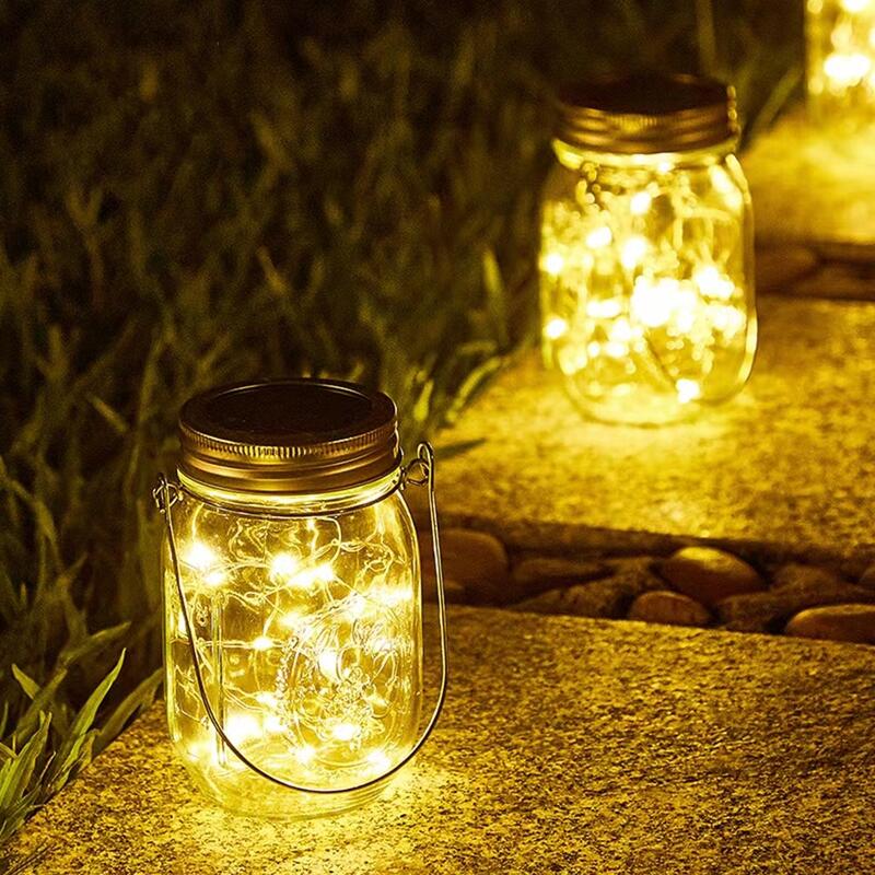 Custom Memorial Jar Night Light Solar-Powered Wishing Bottle Christmas Ornament for Family