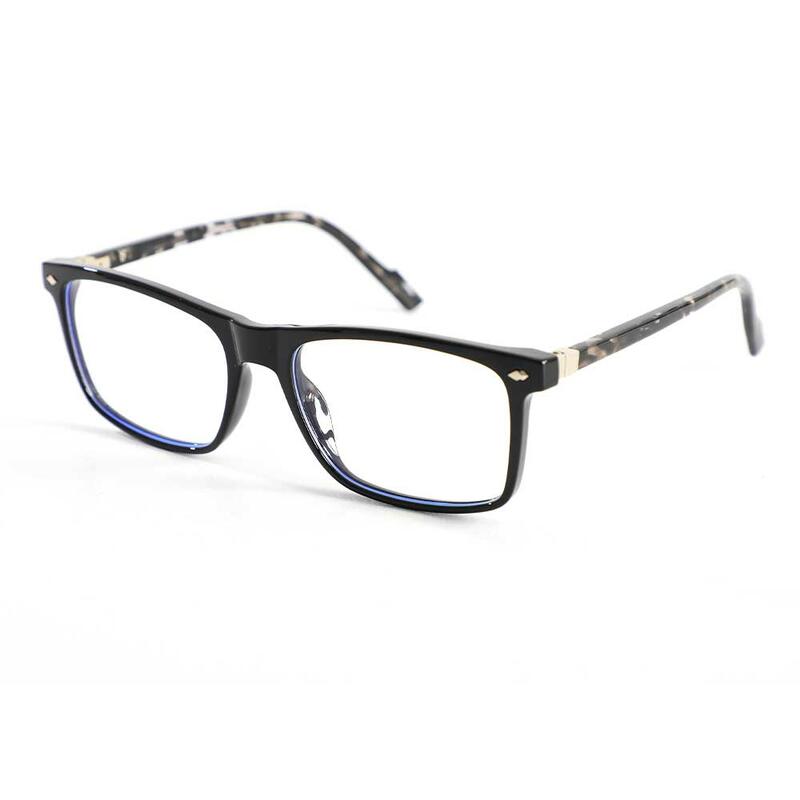 Gresham Rechteckige Schwarze Brille