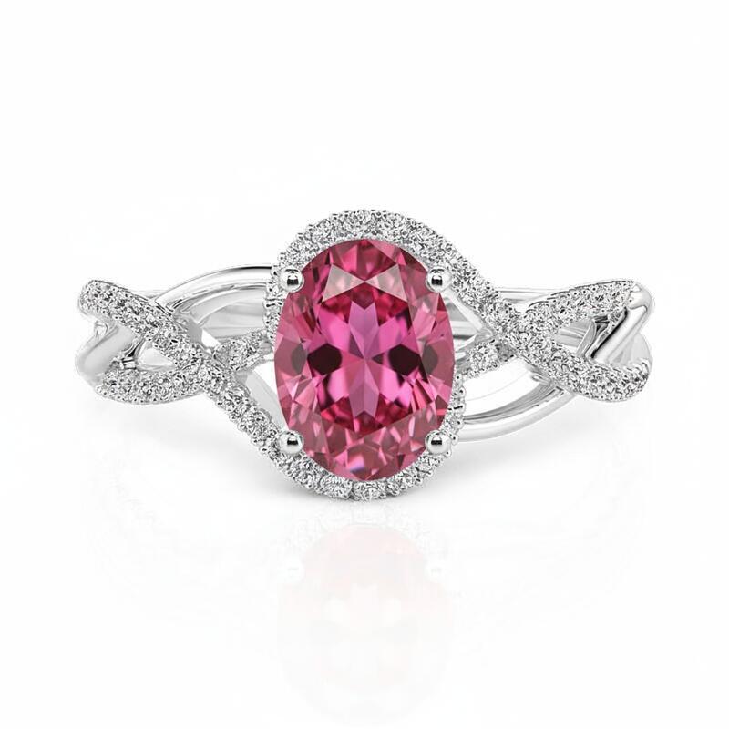 Jeulia Double Twist Custom Oval Birthstone Ring