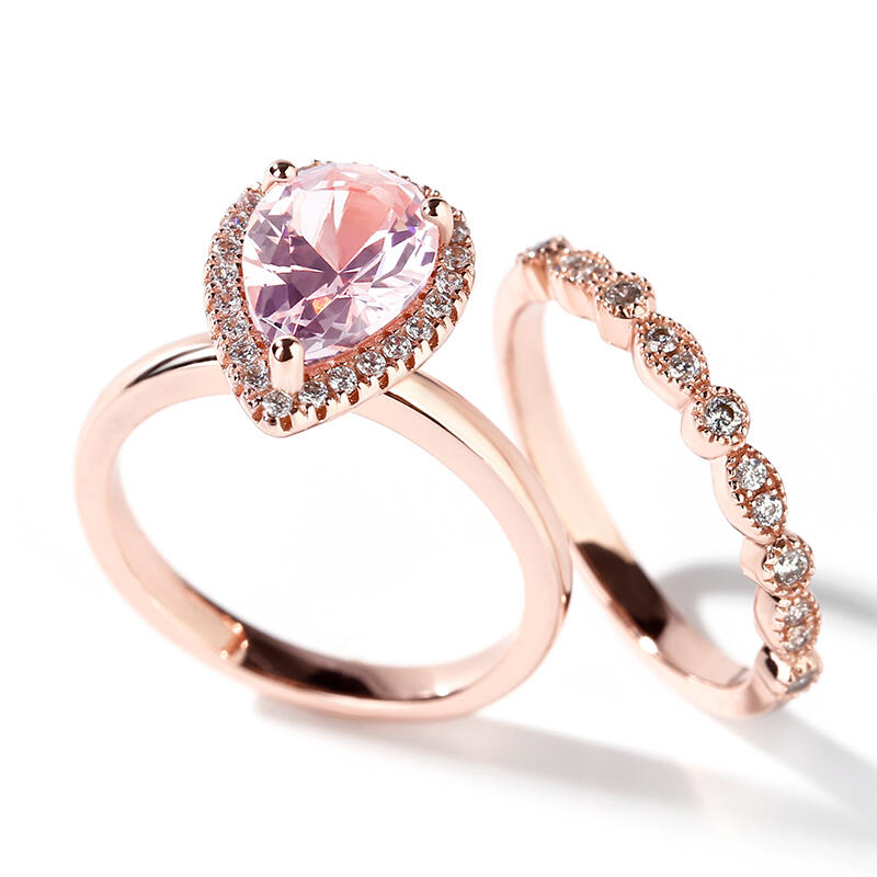 Jeulia Anillo de compromiso de plata para mujer estilo milgrain con halo