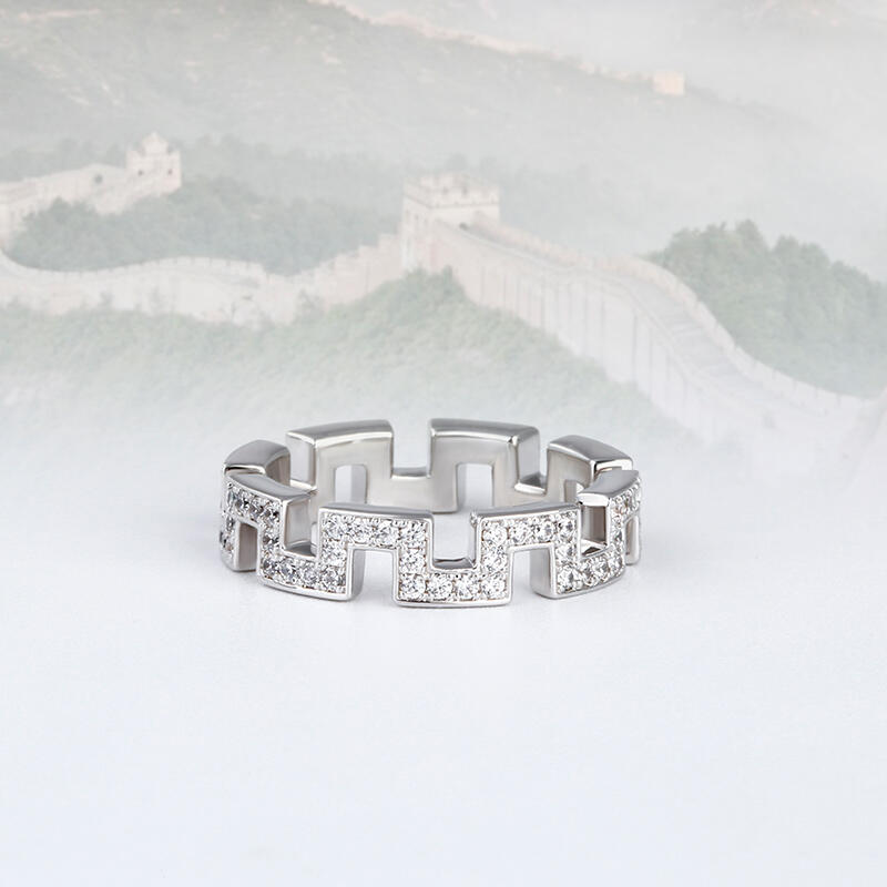 Jeulia Anillo De Plata Esterlina Dise?o De La Gran Muralla