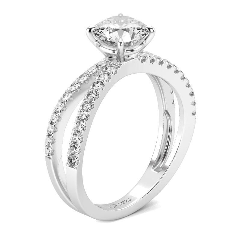 جوليا خاتم قطع دائري من الفضة الإسترليني