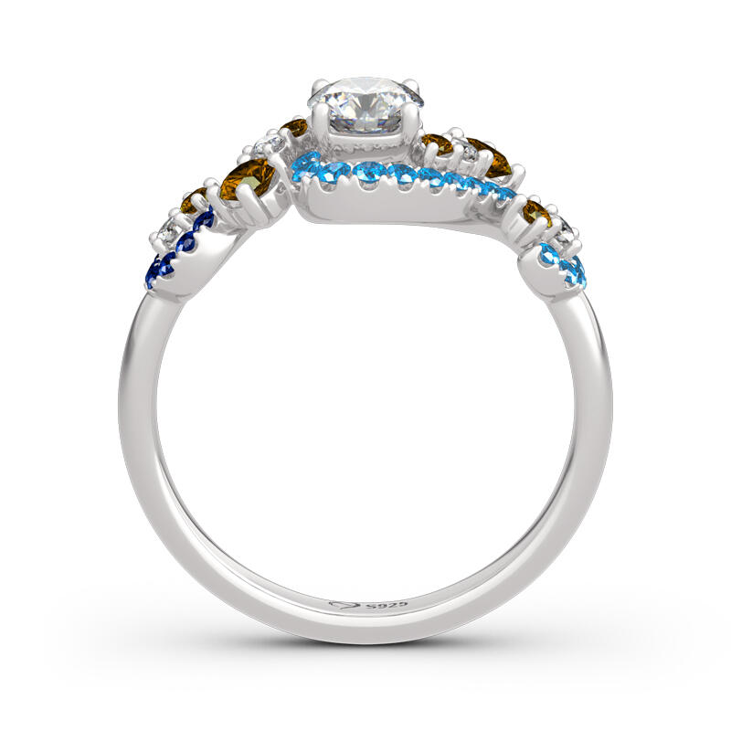 Jeulia "Dreamy Secret" The Starry Night Inspired Sterling Silver Ring